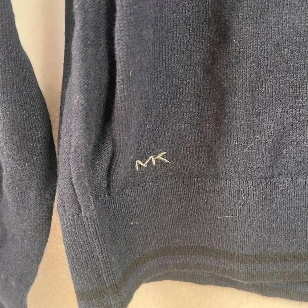 Michael Kors Men's 1/4 Zip Pullover Sweater Tipped Mock-Neck